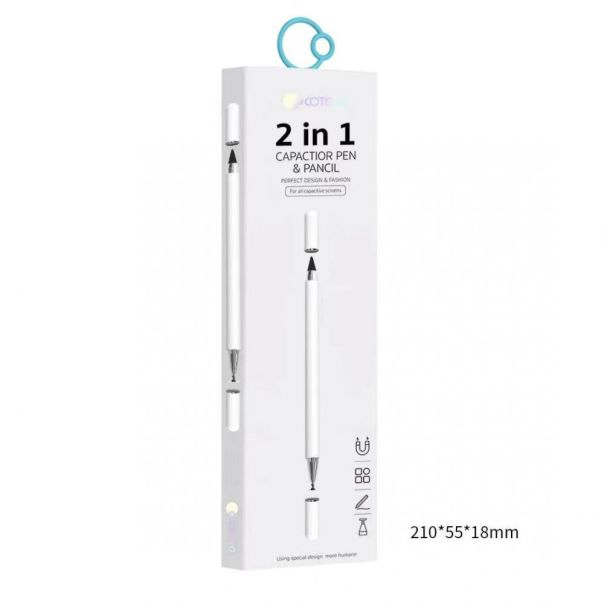 Coteci Olovka za touch screen 62003 2u1 bela - EP3243921