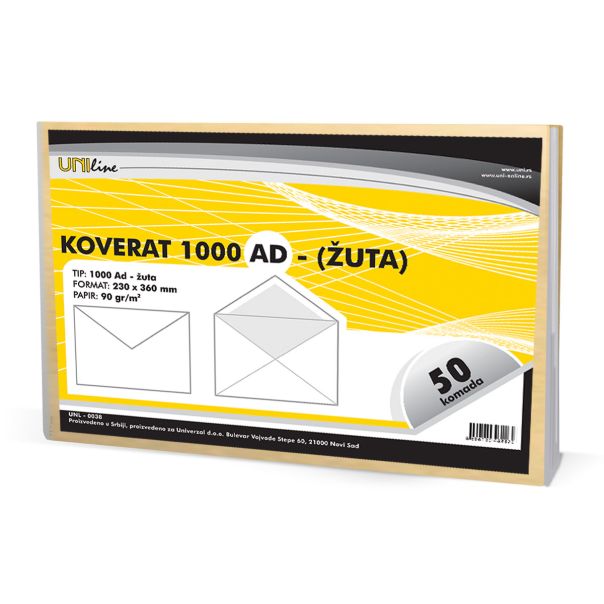 OCTOPUS Koverat 1000n 500/1 samolepljivi  unl-2071box - 5351-1