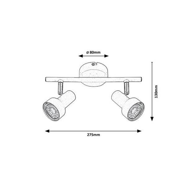 Rabalux Spot rasveta Konrad GU10 2x MAX 50W bela (5355) - 5355