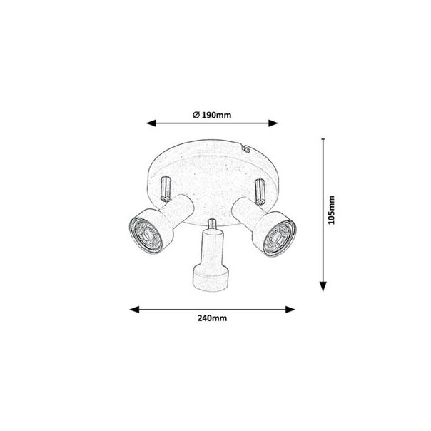 Rabalux Spot rasveta Konrad GU10 3x MAX 50W bela (5356) - 5356