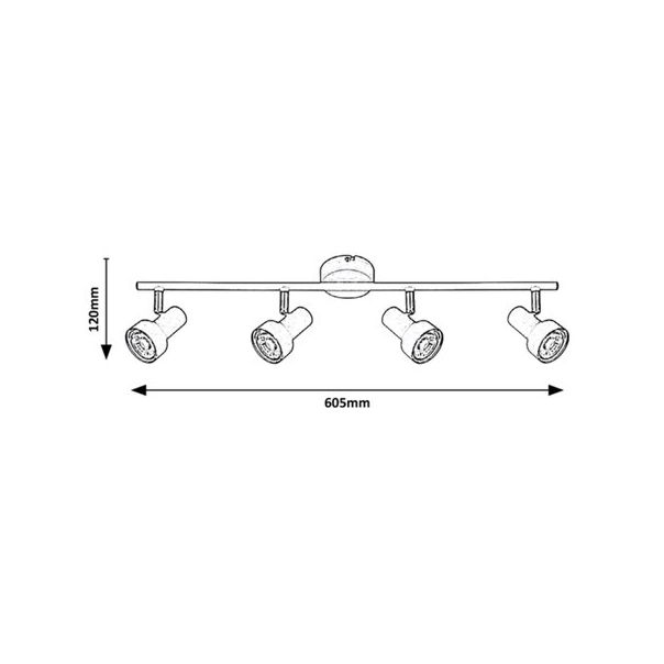 Rabalux Spot rasveta Konrad GU10 4x MAX 50W bela (5357) - 5357