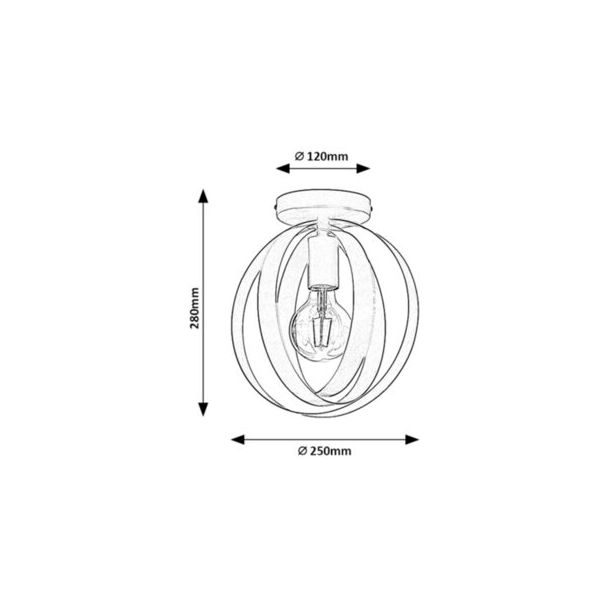 Rabalux Plafonjera Cortado E27 1x MAX 40W crna (5359) - 5359