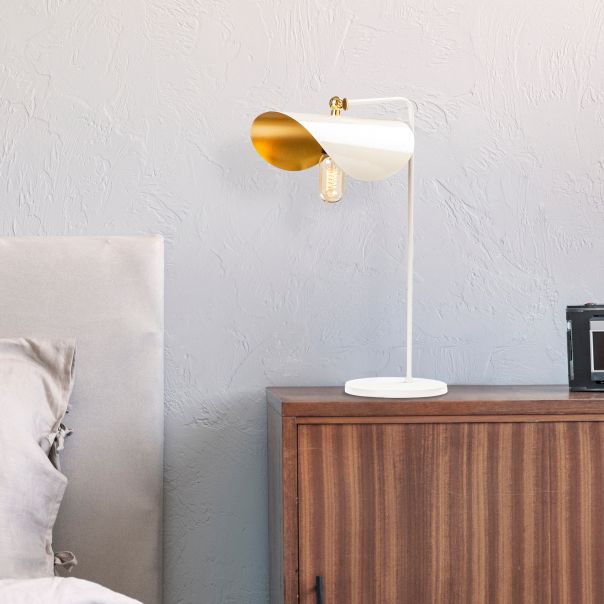 OPVIQ Stona lampa Sivani MR 844, bela/zlatna - EP3004684