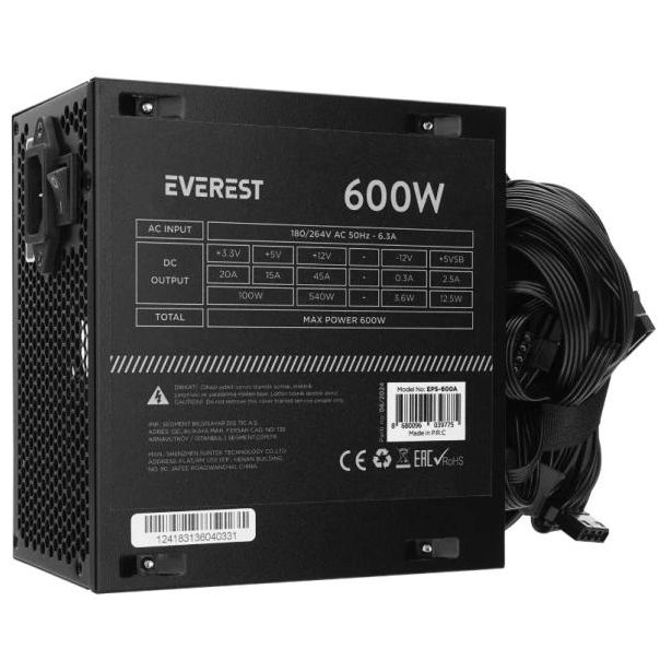 EVEREST Napajanje 600W EPS-600A 12cm Fan, bulk - EP3306129