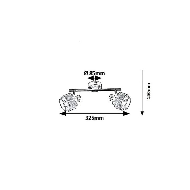 Rabalux Spot rasveta Basil E14 2X MAX 10W brušeni hrom (5380) - 5380