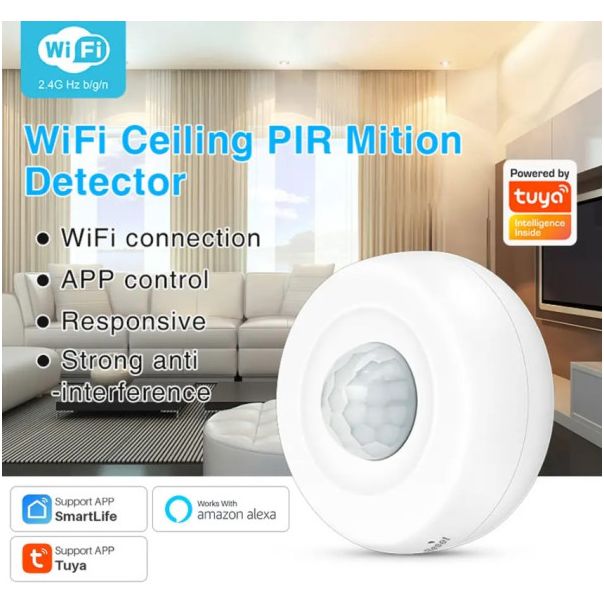 GEMBIRD Detektor pokreta ZIGBEE-SMART-PIR-MS08 Tuya Smart WiFi PIR, infracrveni - 44585