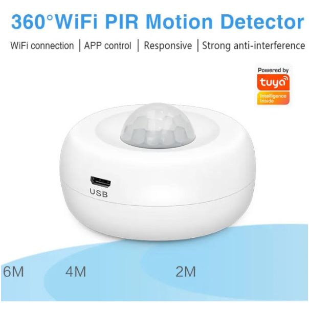 GEMBIRD Detektor pokreta ZIGBEE-SMART-PIR-MS08 Tuya Smart WiFi PIR, infracrveni - 44585