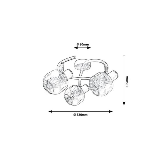 Rabalux Spot rasveta Salazar E14 3x MAX 40W hrast (5399) - 5399