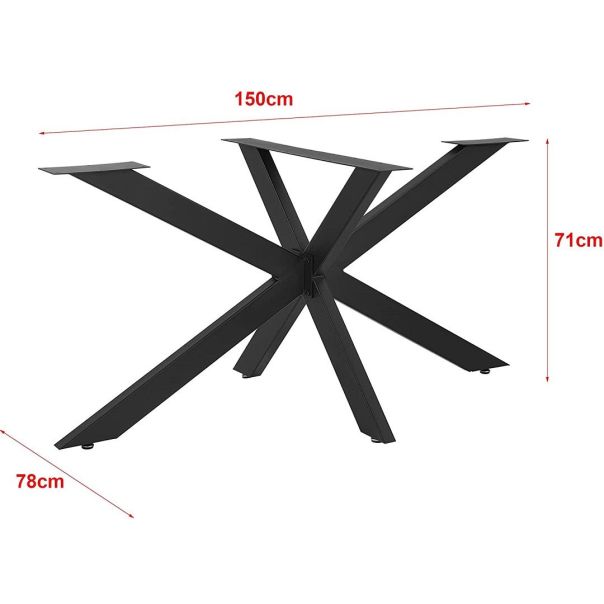 HANAH HOME Metalni nogari za sto Ahtapot, crna - EP3132481