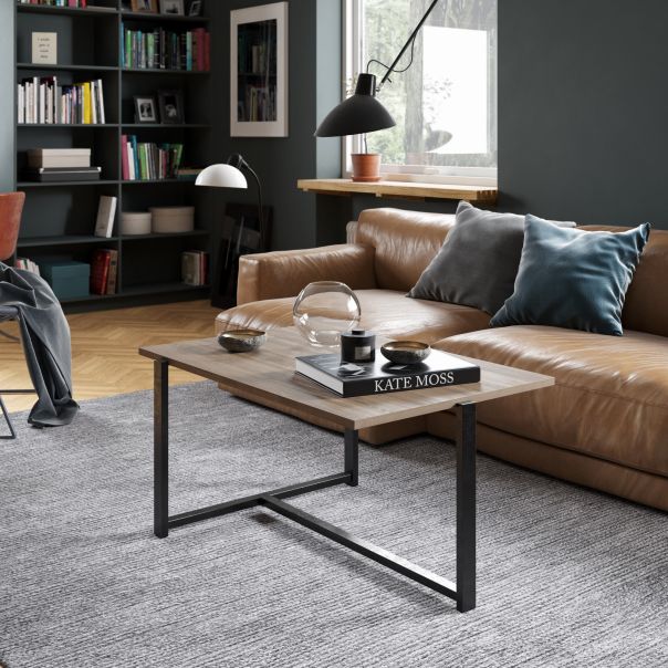 HANAH HOME Klub sto Merideths, tamnobraon/crna - 541HDL1206