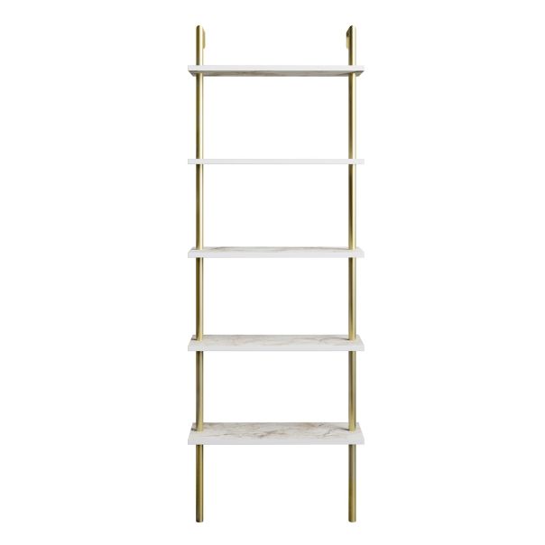 HANAH HOME Polica za knjige Paula, bela/zlatna - 541HDL1307