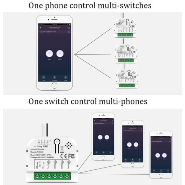 GEMBIRD Relejni modul, Self-locking daljinski upravljač Smart Switch, Tuya Wifi DIY DC 5V/7-32V AC - 43767