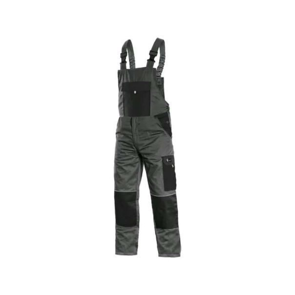 CANIS Radne pantalone na tregere Phoenix Cronos, siva/crna - 54489-1
