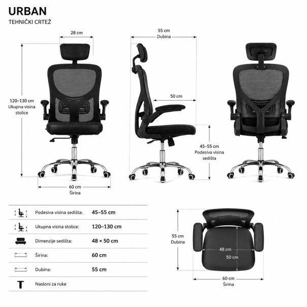 MODUL Radna stolica Urban crna oc-8970 - EP3127944