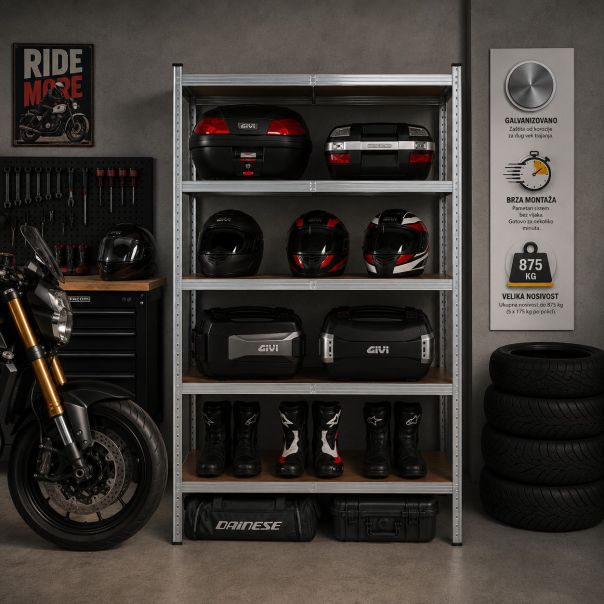 eHomeStorage Garažna metalna polica 180x120x50cm - 54569-STORAGE