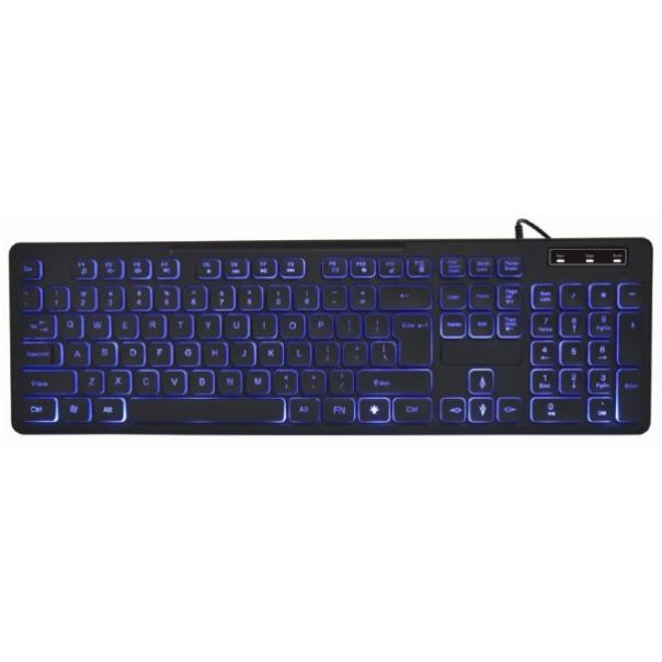 GEMBIRD KB-UML3-02 LED multimedijalna tastatura sa pozadinskim osvetljenjem, US layout USB - 44886