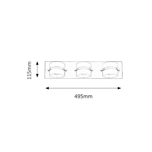 Rabalux Kupatilska rasveta Tony LED 3x 5W hrom (5491) - 5491-1