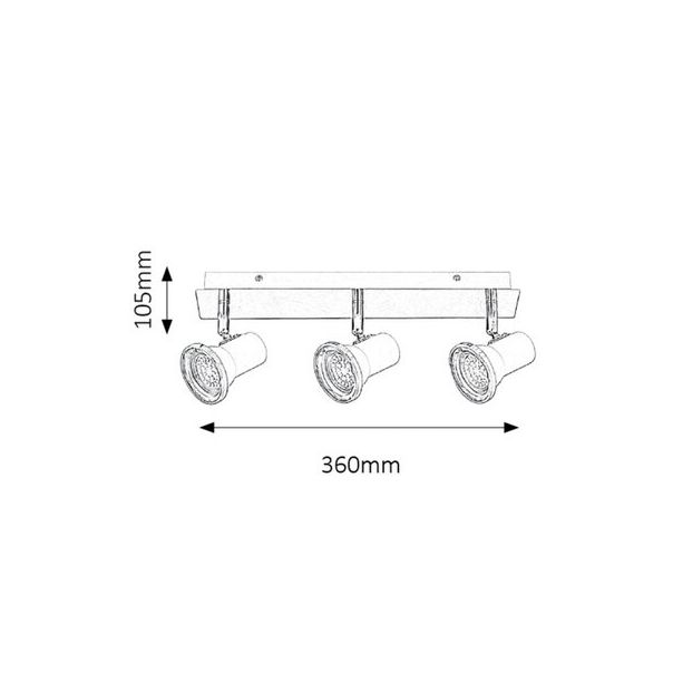 Rabalux Kupatilska rasveta Steve GU10 3x MAX 15W bela (5499) - 5499