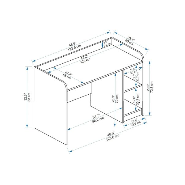 HANAH HOME Radni sto Luses, braon/bež - EP2802434