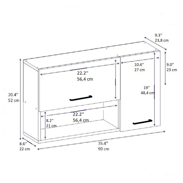 HANAH HOME Kuhinjska polica Akasya, bela - 550ARN1203