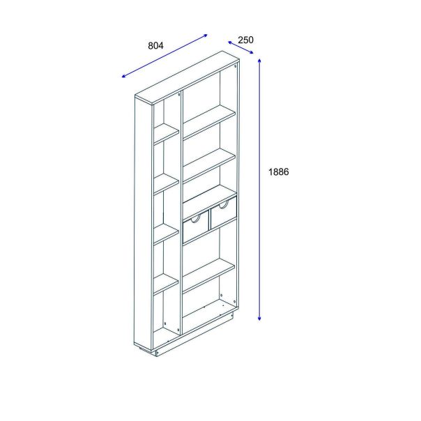 HANAH HOME Polica za knjige Luma, bela/braon - 550ARN1602