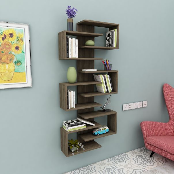 HANAH HOME Polica za knjige Lotus, braon - 550ARN1603