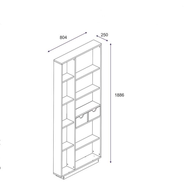HANAH HOME Polica za knjige Luma, bela - 550ARN1612