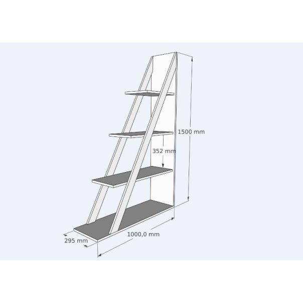 HANAH HOME Polica za knjige Arven, antracit - 550ARN1631