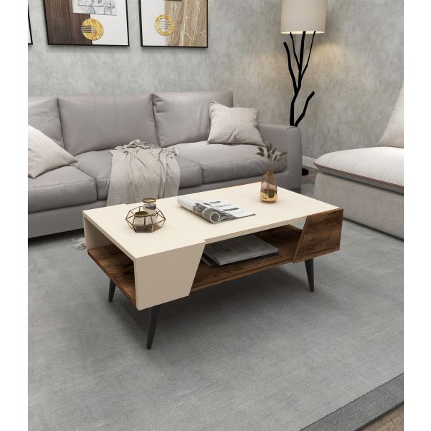 HANAH HOME Klub sto Aren, krem/braon - 550ARN1729