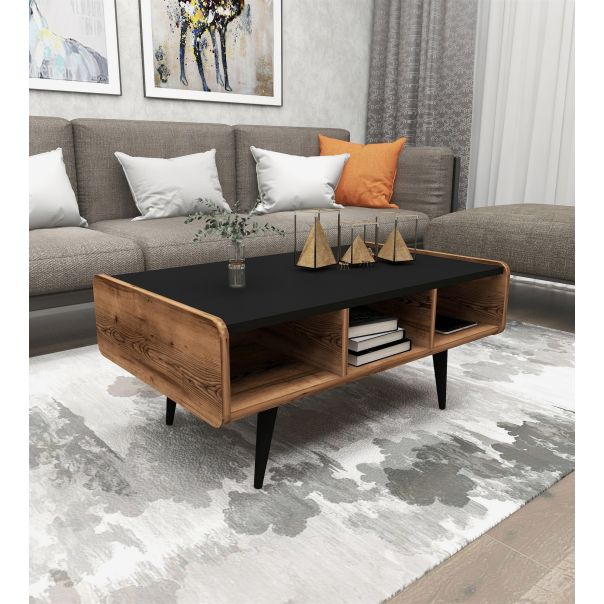 HANAH HOME Klub sto Line, braon/crna - 550ARN1730