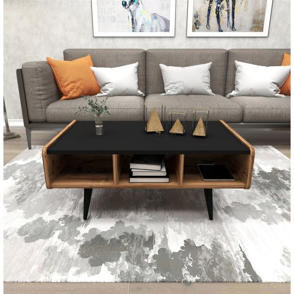 HANAH HOME Klub sto Line, braon/crna - 550ARN1730