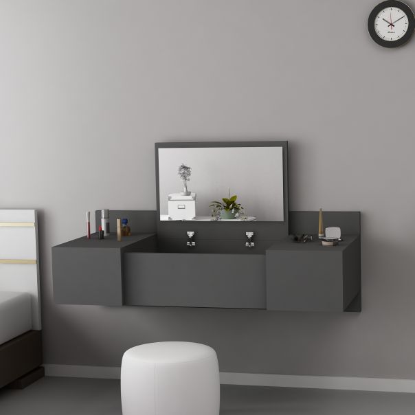 HANAH HOME Sto za šminkanje Zakkum, siva - 550ARN2223