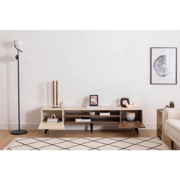 HANAH HOME TV komoda Clark, krem/braon - 550ARN3449