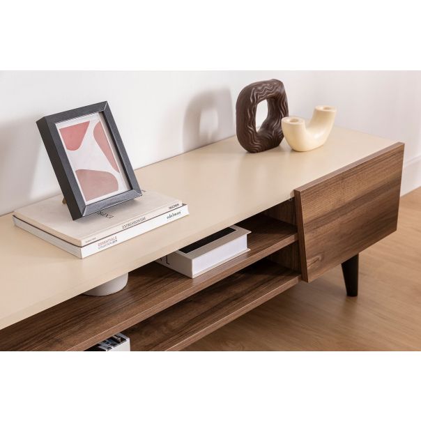 HANAH HOME TV komoda Clark, krem/braon - 550ARN3449