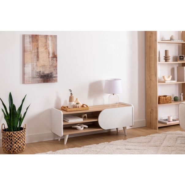 HANAH HOME TV komoda Mindy, bela/braon - 550ARN3453