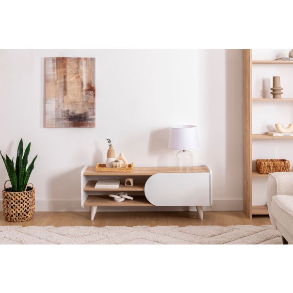 HANAH HOME TV komoda Mindy, bela/braon - 550ARN3453