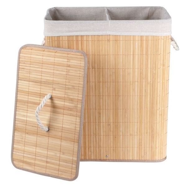 VILDE Korpa za veš sa pregradama 90L, bambus - DZK000015A00000