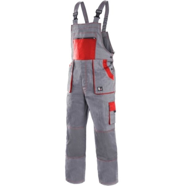 CANIS Radne pantalone na tregere Luxy Robin, siva/crvena - 56524