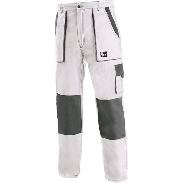CANIS Radne pantalone do struka Luxy Josef, bela/siva - 55230