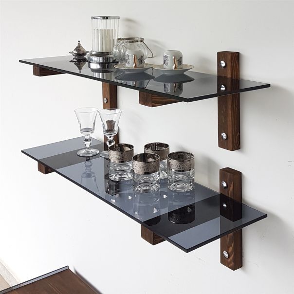 HANAH HOME Zidna polica R202, braon - 552NOS1104