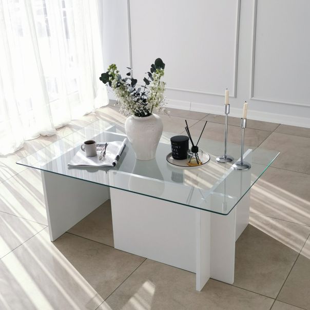 HANAH HOME Klub sto Escape, bela - 552NOS1442