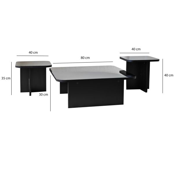 HANAH HOME Set klub stolova Jazz, crna - 552NOS1479