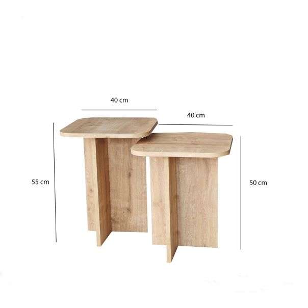 HANAH HOME Set stolova Blues, svetlobraon - 552NOS1481