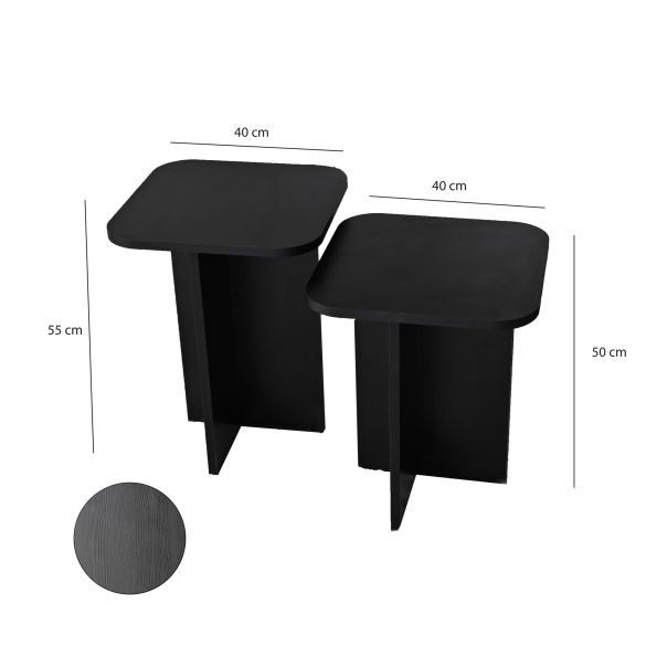 HANAH HOME Set stolova Blues, crna - 552NOS1482