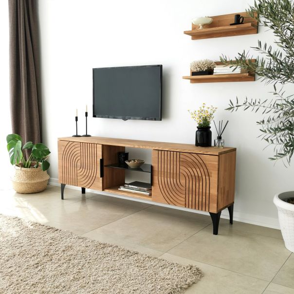 HANAH HOME TV komoda i police Lidya, braon - 552NOS1525