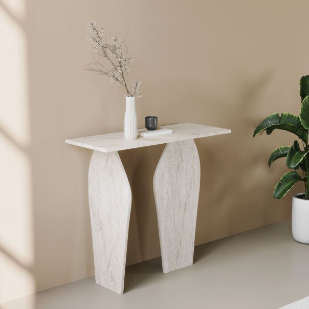 HANAH HOME Kozolni sto Arya, mermerna krem - EP3057842