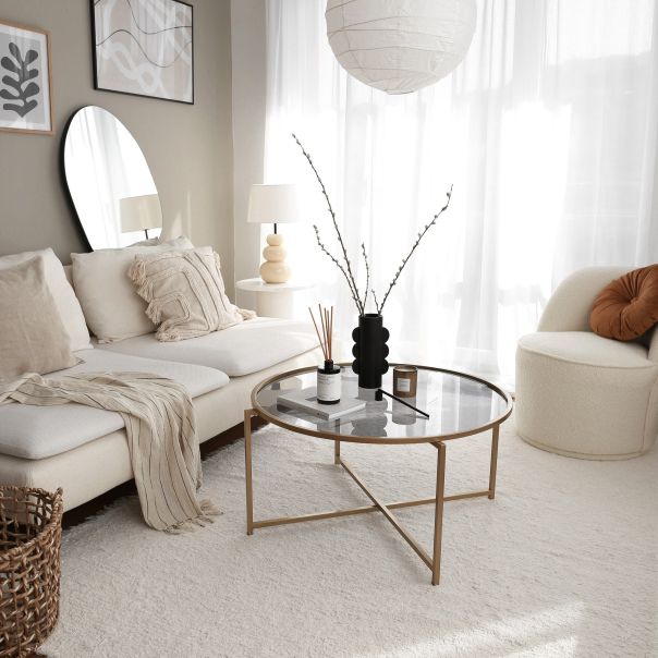 HANAH HOME Sto za dnevnu sobu Gold Sun S404F Gold Fume - 173364