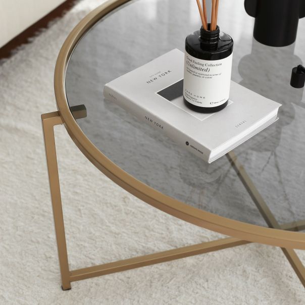 HANAH HOME Sto za dnevnu sobu Gold Sun S404F Gold Fume - 173364