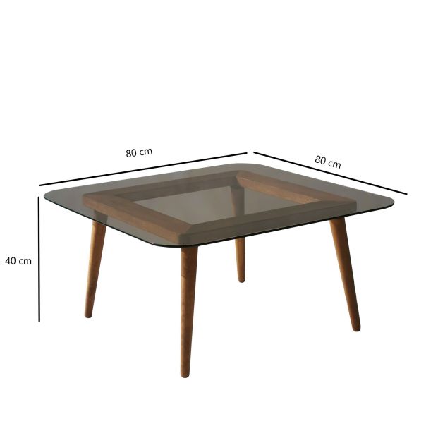 HANAH HOME Klub sto Smart, braon - 552NOS2229