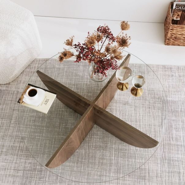 HANAH HOME Klub sto Lily, braon - 173178